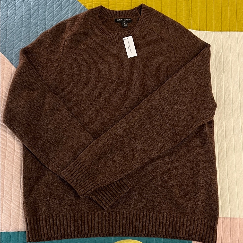 Banana Republic Men’s Vegan Crewneck Sweater — Brown — Large (NWT)